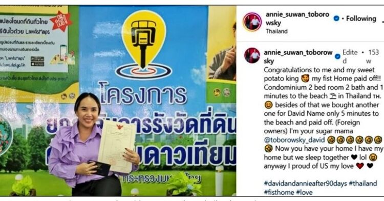 Annie and David Both Bought Property In Thailand – Instagram