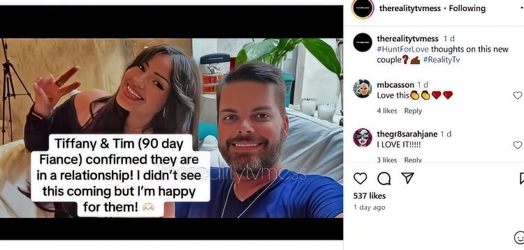 Tiffany and Tim post by @therealitytvmess – Instagram